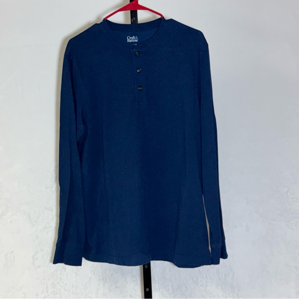 Croft & Barrow Men’s Large Navy Long Sleeve Henley